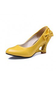 Women's Shoes Leatherette Wedge Heel Heels Heels Wedding / Office & Career / Party & Evening / Dress Black / Yellow