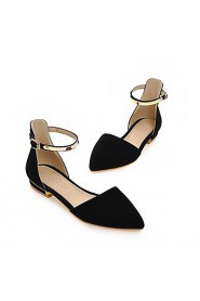 Women's Shoes Leatherette Flat Heel Pointed Toe Flats Outdoor / Dress / Casual Black / Red / Almond