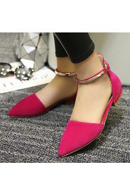 Women's Shoes Leatherette Flat Heel Pointed Toe Flats Outdoor / Dress / Casual Black / Red / Almond