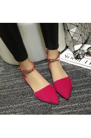 Women's Shoes Leatherette Flat Heel Pointed Toe Flats Outdoor / Dress / Casual Black / Red / Almond