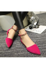 Women's Shoes Leatherette Flat Heel Pointed Toe Flats Outdoor / Dress / Casual Black / Red / Almond