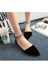 Women's Shoes Leatherette Flat Heel Pointed Toe Flats Outdoor / Dress / Casual Black / Red / Almond