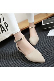 Women's Shoes Leatherette Flat Heel Pointed Toe Flats Outdoor / Dress / Casual Black / Red / Almond