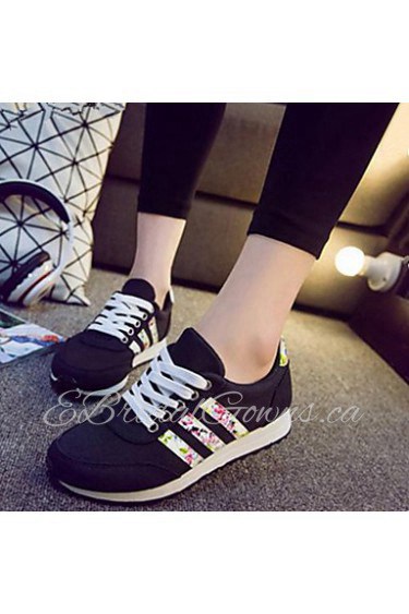 Women's Shoes Fabric Floral Low Heel Comfort Fashion All Match Flange Sneakers Outdoor / Casual