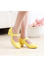 Women's Shoes Heel Heels / Round Toe Heels Outdoor / Dress / Casual Black / Yellow / Pink / Beige