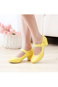 Women's Shoes Heel Heels / Round Toe Heels Outdoor / Dress / Casual Black / Yellow / Pink / Beige