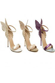 Women's Shoes Stiletto Heel Heels Sandals Outdoor/Dress Purple/Gold/Beige