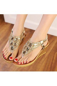 Women's Shoes Open Toe Wedge Heel Sandals with Rhinestone Shoes More Colors available