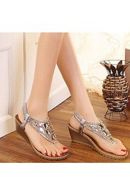 Women's Shoes Open Toe Wedge Heel Sandals with Rhinestone Shoes More Colors available