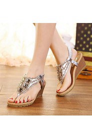 Women's Shoes Open Toe Wedge Heel Sandals with Rhinestone Shoes More Colors available