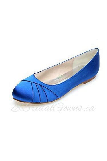 Women's Wedding Shoes Round Toe Flats Wedding/Party & Evening Black/Blue/Pink/Purple/Ivory/White/Silver