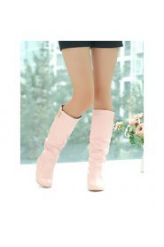 Women's Shoes Low Heel Slouch/Round Toe Boots Dress/Casual Black/Brown/Pink/White