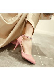 Women's Shoes Stiletto Heel Round Toe Pumps/Heels Outdoor/Office & Career/Casual Pink/Red/White