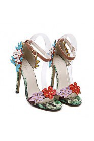 Women's Shoes Leatherette Stiletto Heel Open Toe Sandals Party & Evening / Dress Multi-color