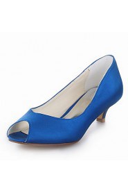 Women's Wedding Shoes Heels/Peep Toe Heels Wedding Black/Blue/Yellow/Pink/Purple/Red/Ivory/White/Silver/Champagne