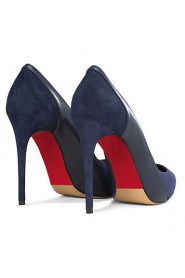 Women's Shoes Fleece Stiletto Heel Heels / Pointed Toe Heels Party & Evening / Dress / Casual Black / Blue / Red