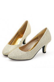 Women's Shoes Glitter Kitten Heel Round Toe Pumps Wedding More Colors available