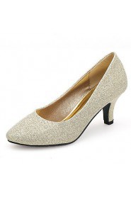 Women's Shoes Glitter Kitten Heel Round Toe Pumps Wedding More Colors available