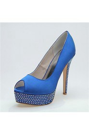 Women's Wedding Shoes Heels/Peep Toe/Platform Heels Wedding/Party & Evening Black/Blue/Pink/Purple/Ivory/White/Silver