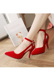 Women's Shoes Leatherette Stiletto Heel Heels Heels Office & Career / Dress / Casual Black / Blue / Red