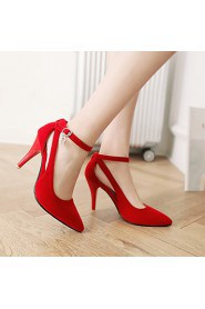 Women's Shoes Leatherette Stiletto Heel Heels Heels Office & Career / Dress / Casual Black / Blue / Red