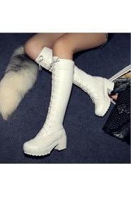 Women's Shoes Round Toe Chunky Heel Knee High Boots More Colors Available