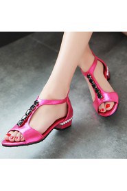 Women's Shoes Heel Peep Toe Sandals / Heels Outdoor / Dress / Casual Black / Blue / Red / Gold/227