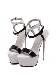 Women's Shoes Patent Leather Stiletto Heel Open Toe Sandals Party & Evening / Dress Black / Red / White