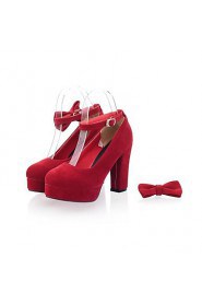 Women's Shoes Round Toe Chunky Heel Pumps with Bowknot Shoes More Colors available