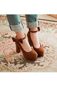 Women's Shoes Round Toe Chunky Heel Pumps with Bowknot Shoes More Colors available