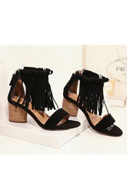 Women's Shoes Heel Heels / Peep Toe Sandals / Heels Outdoor / Dress / Casual Black / Brown / Almond / Beige