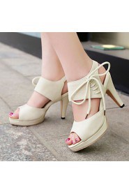 Women's Shoes Heel Heels / Peep Toe / Platform Sandals / Heels Outdoor / Dress / Casual Black / Pink / Beige