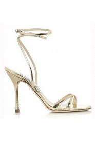 Women's Shoes Leather Stiletto Heel Slingback Sandals Dress Silver/Gold