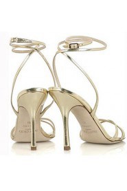 Women's Shoes Leather Stiletto Heel Slingback Sandals Dress Silver/Gold