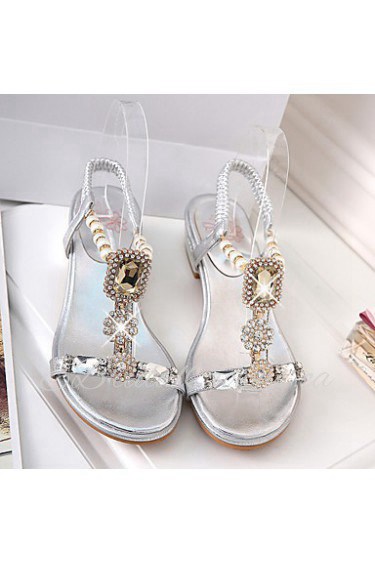 Women's Shoes Heel Peep Toe Sandals Outdoor / Party & Evening / Dress Silver / Gold