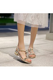 Women's Shoes Heel Peep Toe Sandals Outdoor / Party & Evening / Dress Silver / Gold