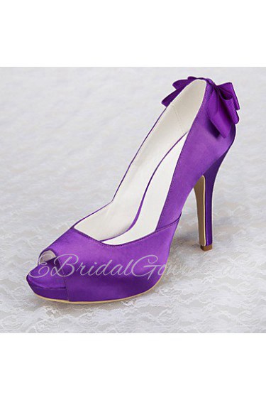 Women's Wedding Shoes Heels / Open Toe Sandals Wedding / Party & Evening / Dress Purple / White