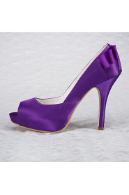 Women's Wedding Shoes Heels / Open Toe Sandals Wedding / Party & Evening / Dress Purple / White