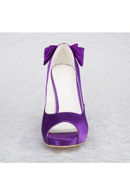 Women's Wedding Shoes Heels / Open Toe Sandals Wedding / Party & Evening / Dress Purple / White