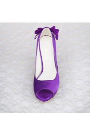 Women's Wedding Shoes Heels / Open Toe Sandals Wedding / Party & Evening / Dress Purple / White