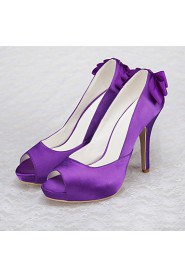 Women's Wedding Shoes Heels / Open Toe Sandals Wedding / Party & Evening / Dress Purple / White