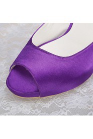 Women's Wedding Shoes Heels / Open Toe Sandals Wedding / Party & Evening / Dress Purple / White