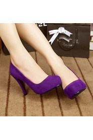 Women's Shoes Stiletto Heel Heels/Round Toe Pumps/Heels Wedding/Party & Evening/Dress Black/Purple/Gray/Burgundy