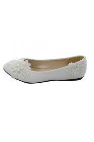 Women's Shoes Low Heel Pointed Toe Flats Wedding White