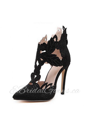 Women's Shoes Lace / Patent Leather / Leatherette Stiletto Heel Heels Heels Party & Evening / Dress / Casual Black