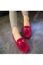 Women's Shoes Fabric Flat Heel Ballerina Loafers Outdoor/Casual Black/Blue/Yellow/Red