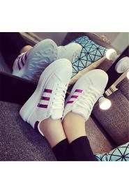 Women's Shoes Leatherette Platform Comfort Fashion Sneakers Outdoor / Casual Black / Red / White