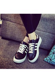 Women's Shoes Leatherette Platform Comfort Fashion Sneakers Outdoor / Casual Black / Red / White