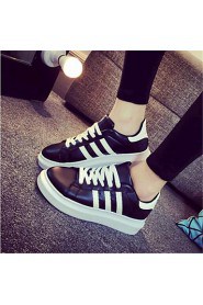 Women's Shoes Leatherette Platform Comfort Fashion Sneakers Outdoor / Casual Black / Red / White