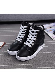 Women's Shoes Canvas Wedge Heel Round Toe Athletic Shoes Outdoor / Athletic / Dress / Casual Black / White